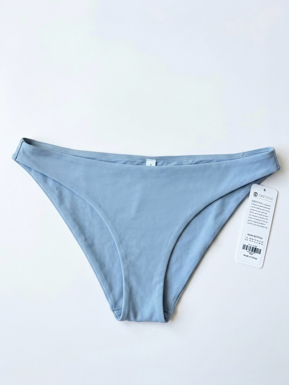 NWT CRZ YOGA Low Waisted Cheeky Bikini Bottom IN Cambric Dusty Blue Women’s XL